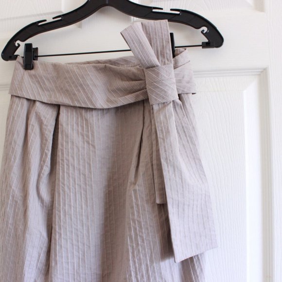 Alexander McQueen Taupe Stripe Bow Pencil Skirt S/S 2006 Collection - Picture 5 of 15